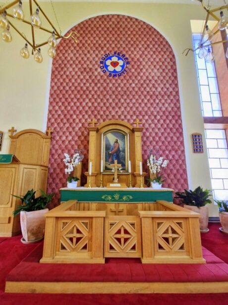 Evangeličanska cerkev Moravske Toplice notranjost